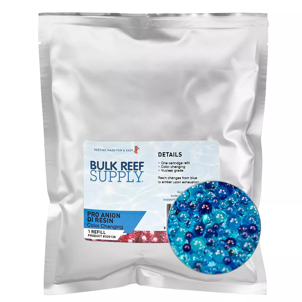 Anion Deionization Resin (Color Changing) - One Cartridge Refill (1.4 lbs.) PRO Series Blue