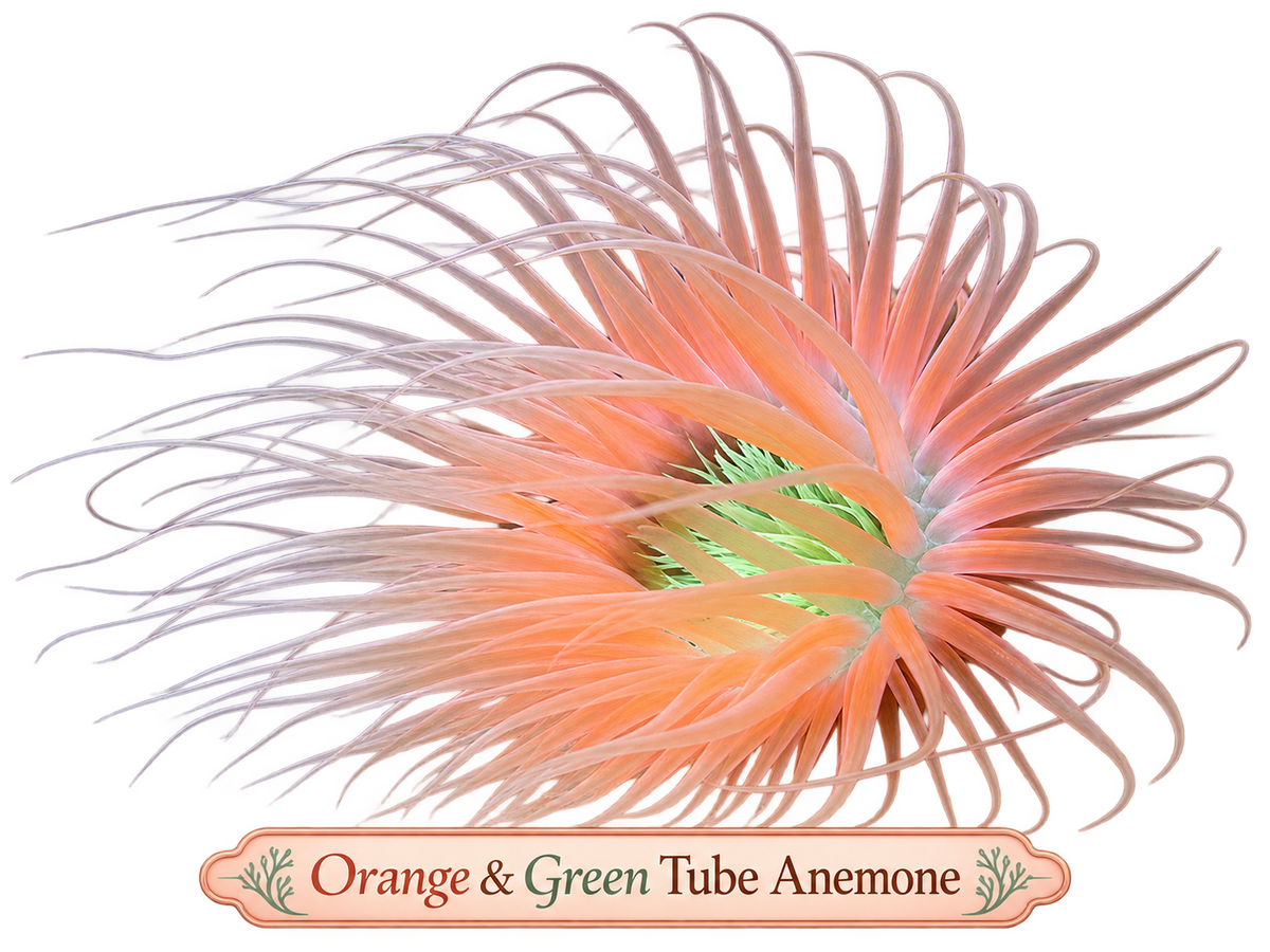 Tube Anemone - Ultra Orange & Green Centre